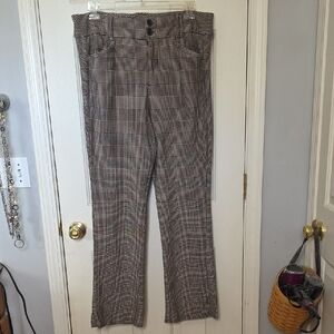 Torrid Plaid Boot Cut Pants - Black and Brown